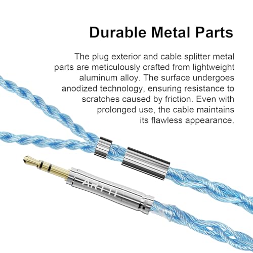 ARTTI NOVA A2 Earphone Cable 2.5/3.5/4.4mm 3in1 Plug 4 Cores 280 Strands Silver-Plated 7N OCC Copper 2pin/MMCX/QDC Detachable Earbuds Cable, IEM in-Ear Headphone Audio Cable (MMCX Bend Plug)