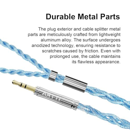 ARTTI NOVA A2 Earphone Cable 2.5/3.5/4.4mm 3in1 Plug 4 Cores 280 Strands Silver-Plated 7N OCC Copper 2pin/MMCX/QDC Detachable Earbuds Cable, IEM in-Ear Headphone Audio Cable (MMCX Bend Plug)