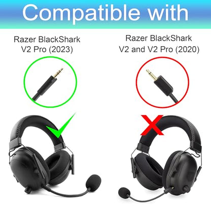 LEFXMOPHY Mic Replacement for NEW Razer BlackShark V2 Pro Wireless Gaming Headset 2023 Edition (Not for 2020) Black Shark 3.5mm Detachable Game Boom Microphone Accessory - color: Black 2023 Edition 1-Pack