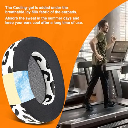 SOULWIT Cooling Gel Replacement Earpads Cushions for Sony WH-H900N (h.Ear on 2) & MDR 100ABN (h.Ear on) Noise Canceling Over-Ear Headphones, Ear Pads with Noise Isolation Foam - Snow Leopard - color: Cooling Gel - Snow Leopard