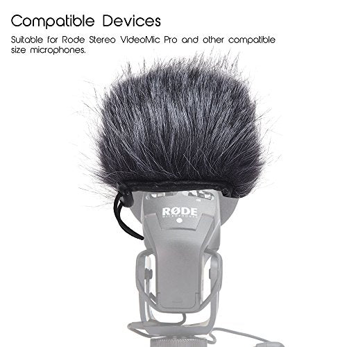 Fydun EYM24 Microphone Windscreen Artificial Fur Muff Wind Cover Grey White for Video Mic Pro