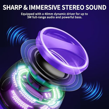 2 Pcs G200 Magnetic Bluetooth Speaker - Multifunctional Portable Mini Speakers with RGB Light, 3D Surround Sound, 7H Playtime, Phone Stand for iPhone Android, Gifts for Teens, Purple - color: 2pcs purple