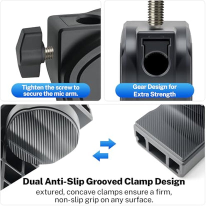 Microphone Stand, 20" Flexible Gooseneck Desktop Mic Stands Holder,3/8" to 5/8" Screw Adapter, 360 Adjustable Compact Mic Arm for Meetings, Lectures, Live Broadcast Equipment