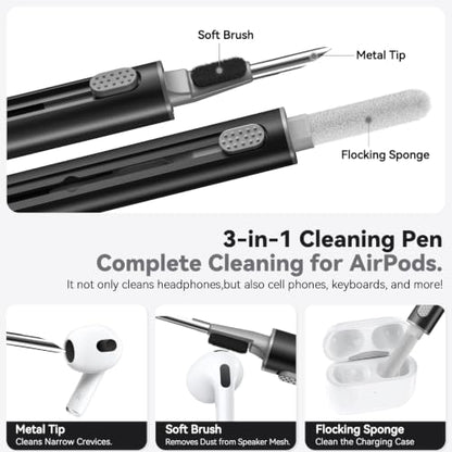 Ljusmicker for AirPods 5/4 Case (2026/2024) with Cleaner Kit,Black - color: B-Black