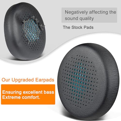 SOULWIT Replacement Earpads for JLab Go Work/Go Work Gen 2 Wireless Headsets, Ear Pads Cushions with Soft Protein Leather and High-Density Memory Foam - Black