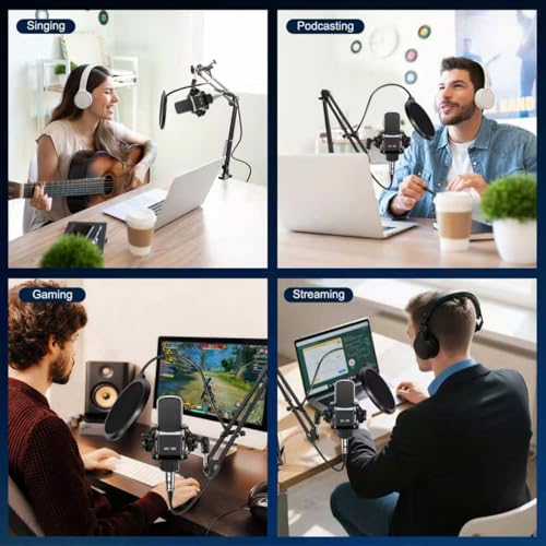 ALSO GO Podcast Equipment Bundle for 2, P99 Recording Studio Equipment | Podcast Microphone Bundle with Voice Changer, Audio Interface for Podcasting, Recording, Streaming, Gaming, Tiktok, Youtube - size: 2x Microphone