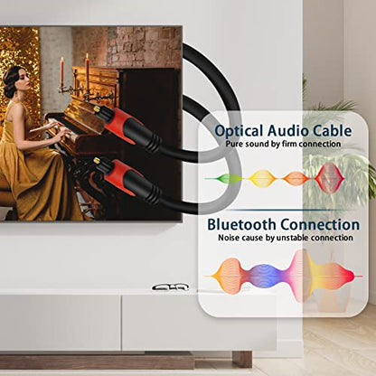Kxable Optical Audio Cable 6.6FT/2M, Digital Audio Fiber Optic Cable Toslink, Flexible Jacket, Compatible with Home Theater, Sound Bar, PS4, Xbox, TV and More - size: 6.6FT, style: PVC Jacket