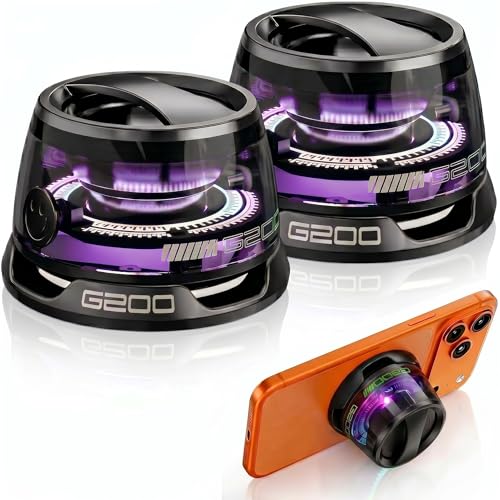 G200 Magnetic Bluetooth Speaker with RGB Lights | Compact design, strong magnetic mount, colorful RGB lighting, TWS stereo pairing, for travel, home, and outdoor use. - color: Black 2 piece