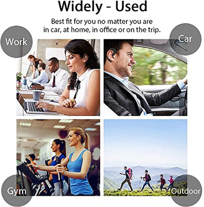 Ear Hook Bluetooth Headphone V5.0 with Mic, Painless Single Ear Wireless Headset 5 Hrs Playtime for Android Phones/iPhone X/8/7/6, Lightweight Non Bone Conduction Headphone with Ear Plug - Black