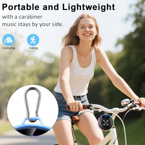 Bluetooth Speaker, Shower Speaker Portable with Hook, IPX7 Waterproof Bluetooth Speakers with Suction Cup, Digital/Time Display, Crystal Sound, Small Wireless Speakers for Outdoor Bathroom Gifts,Black - color: Deep black