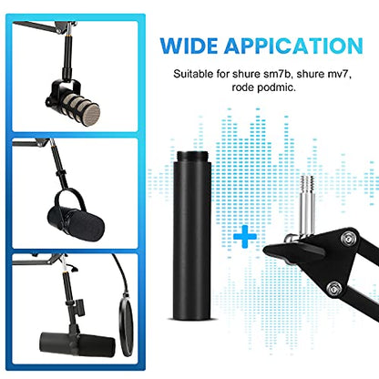 YOUSHARES Mic Stand Extension, 5/8" Female to 5/8" Male Microphone Extension Tube for Desk Stands(3.15 in) 2Pcs - color: 01_Blue