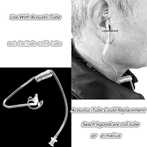 Lsgoodcare Replacement Ear Mold Earbuds Clear, Soft Silicone Insert Earmold Ear Bud Left Ear piece Large Size for 2 Way Radio Acoustic Coil Tube, Walkie Talkie Earmould 5 Pairs - color: clear-l, size: large