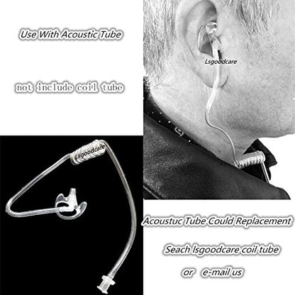 Lsgoodcare Replacement Ear Mold Earbuds Clear, Soft Silicone Insert Earmold Ear Bud Left Ear piece Large Size for 2 Way Radio Acoustic Coil Tube, Walkie Talkie Earmould 5 Pairs - color: clear-l, size: large