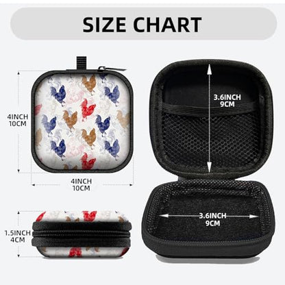 Square Data Cable Earbud Charger Coin Storage Bag Shockproof and Drop-Proof EVA Material Compatible with AirPod(Rooster) - color: Rooster