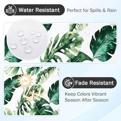 Waterproof Outdoor Cushion Covers, Stretch Patio Slipcovers | UV Resistant Coating, Stretch Fabric, Waterproof Protection, Replacement Covers, Fits Patio Furniture Cushions (8 Pieces) - color: Monstera Deliciosa, size: 8PCS