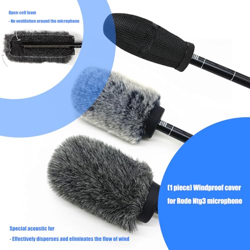 Microphone Deadcat Windscreen Compatible with NTG3 MKH416 ME66 670 1pc Artificial Furry Wind Cover Outdoor Audio Noise Reduction Muff - color: Black