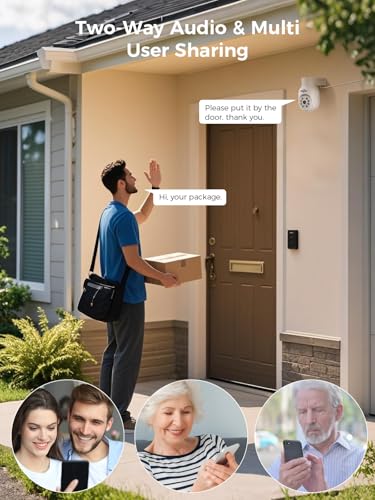 Hiseeu Wireless Security Camera System, 5MP Outdoor Cameras with 10" LCD Monitor 4-Cam Kit, 1TB HDD, Plug & Play NVR, Auto Tracking, 2.4G/5GHz WiFi, 2-Way Audio, Color Night Vision, No Monthly Fees