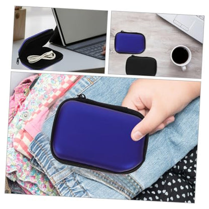 STOBOK 2pcs Portable Cable Organizer Case Compact Earphone Storage Bags for Travel Zipper Design Protective Small Headphone Holder for Office Home Outdoor Use