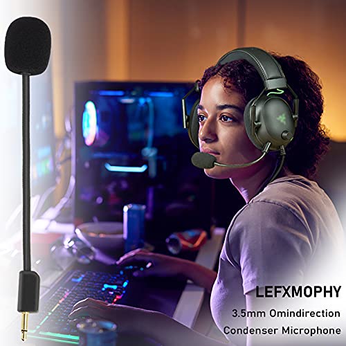 LEFXMOPHY Blackshark V2 Mic Replacement for Razer BlackShark V2 and V2 Pro Wireless Gaming Headset 3.5mm Detachable Game Boom Microphone with Foam - color: Black Standard 1-Pack