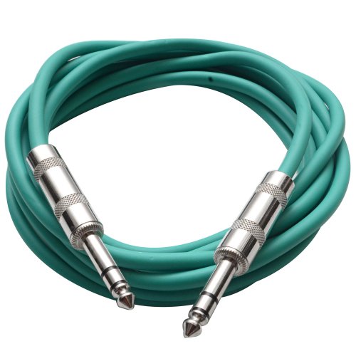 Seismic Audio - SATRX-10 - Green 10' 1/4" TRS to 1/4" TRS Patch Cable - color: Green, size: 10 Foot