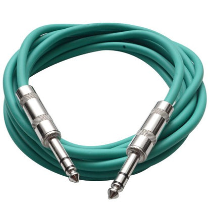 Seismic Audio - SATRX-10 - Green 10' 1/4" TRS to 1/4" TRS Patch Cable - color: Green, size: 10 Foot
