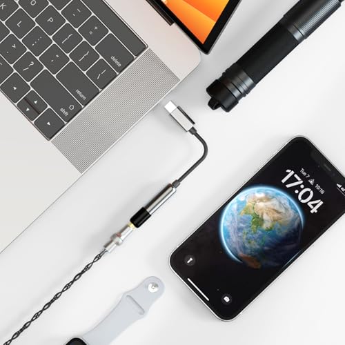 SHANLING UA MINI USB C DAC to 3.5mm Audio Adapter Portable DAC Headphone Amplifier with LED Light Audio Cables High Resolution 32bit/384Khz for Android/iOS/Windows/Mac (Black) - color: Black
