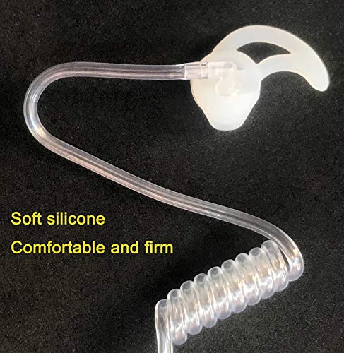 Silicone Fin Ear Mold for Two Way Radio Earpiece Replacement Acoustic Tube | 2 Pairs Small Left Ear, Stabilizer Ear Mold, Fits Acoustic Coil Tube, Two-Way Radio, Police & Surveillance Earpieces - size: Fin Small-Left Ear