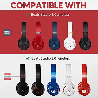 Beats Studio 3 Ear Pads, BUTIAO Replacement Protein Leather Earpads Memory Foam Ear Cushion Cups Repair Parts for Beats Studio 3 Studio 2 Wireless Wired Headphones (Navy) - color: DarkBlue
