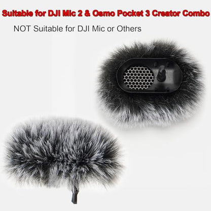 Microphone Windscreen for DJI Mic 2, Furry Wind Muff Compatible with DJI Mic 2, Fur Microphone Cover Pop Filter Sound Insulation (2 Pieces)