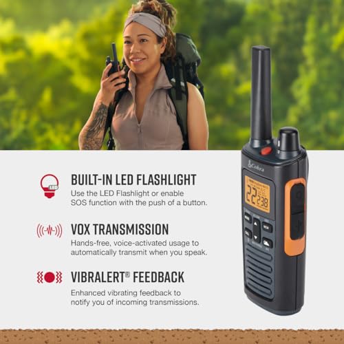 Cobra RX680 Walkie Talkies (2-Pack), IP54 Water Resistant Design | Rugged & Splashproof Two Way Radios Long Range, 60 Pre-Programmed Channels, Weather Alerts - style: RX680