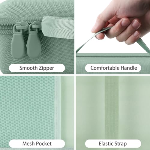 co2CREA Hard and Silicone Case for Bose SoundLink Flex 2/1, Alpine Sage | 2nd Gen Compatibility, Dual-Layer Protection, EVA Hard Shell, Silicone Cover, Adjustable Shoulder Strap, Aluminum Carabiner - color: Alpine Sage Case