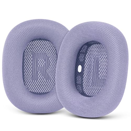 GEVO Upgraded Ear Cushions Replacement Earpads for AirPods Max 1 & 2 Headphones, Mesh Fabric Ear Pads Ear Covers Cups with Memory Foam and Magnet for AirPods Max 1 & 2 (Purple) - color: Purple