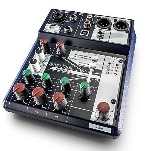 Soundcraft Notepad-5 Small-Format Analog Mixing Console with USB I/O, 5-channel mixer ( - size: 5-channel mixer