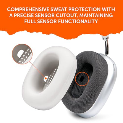 WC SweatZ Max - Patented Silicone Sweat Covers for AirPods Max 1 | Made by Wicked Cushions | (Does Not Fit AirPods Max 2). Sweatproof, Full Earpad Protection | Beige - color: Beige
