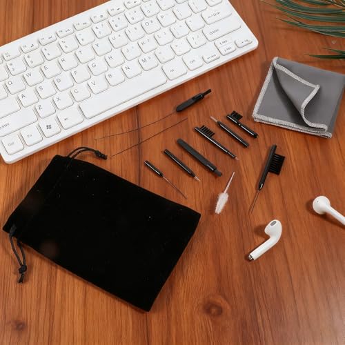 12 PCS Hearing Aid Cleaning Kithearing Aid Cleaning Tools Ear Cleaner Headphones, Multi Functional Hearing Aids Brush Tools for Earbuds Headphones Accessories and Supplies with Bag