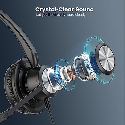 MKJ Cisco Phone Headset Corded RJ9 Telephone Headset Noise Canceling Mic | Microphone Headphone, Compatible with Cisco CP-7821 7841 7942G 7940 7941G 7945G 7962G 7965G 7975G 8811 8841 8861 9951 9971