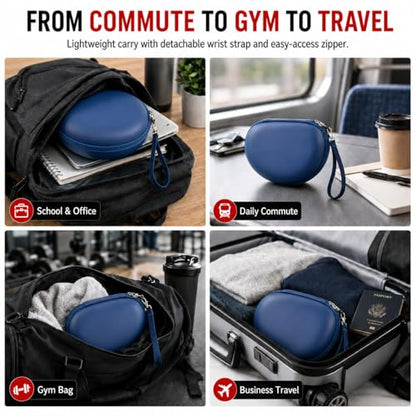 COMECASE Case for Beats Solo 4/Studio Pro Headphones with Mesh Pocket | Water-Resistant Hard Shell, Mesh Pocket for Cables, Travel Storage, Fits Solo 2/3, Solo Pro and Studio3, Slate Blue, Bag Only - color: Blue