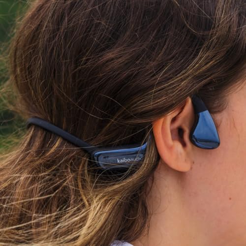 Kaibo Flow - Bone Conduction Headphones with Noise-Cancelling Mic - Adjustable Headband - USB-C Quick Charge - IPX67 Waterproof - Sport Headset for Gym, Running, Cycling