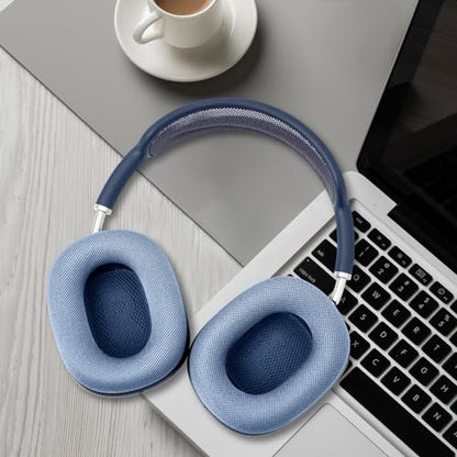 GEVO Upgraded Ear Cushions Replacement Earpads for AirPods Max 1 & 2 Headphones, Mesh Fabric Ear Pads Ear Covers Cups with Memory Foam and Magnet for AirPods Max 1 & 2 (Sky Blue) - color: Sky Blue