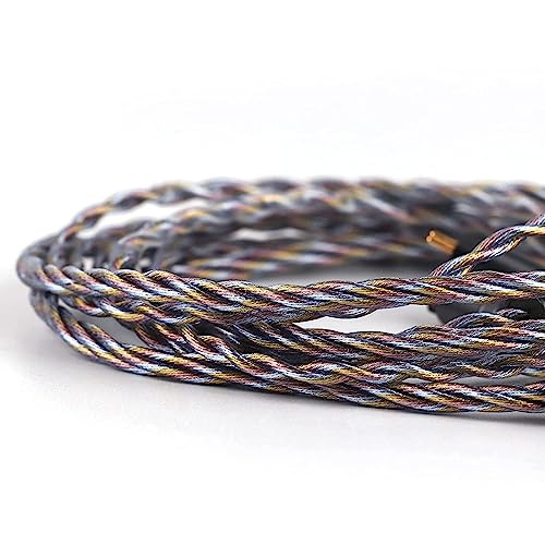 Linsoul Tripowin Zoe 4-Core Hybrid Litz IEM Upgrade Replacement IEM Cable | Pure Copper Silver-Plated Copper Gold-Plated, 24AWG In Ear Monitor Wire for Musician Audiophile, 3.5mm, Recessed 2pin - size: Recessed 2pin, style: 3.5mm