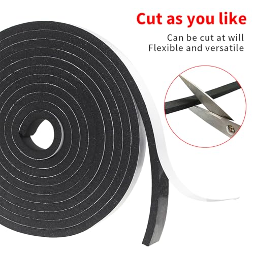 Foam Insulation Tape self Adhesive,1/2In x 1/8In x 99Ft Weather Stripping for Doors and Windows,Sound Proof soundproofing Door Seal,Weatherstrip,Pipe Cooling, Air Conditioning Seal Strip - size: 1 in x 1/8 in x 99 ft