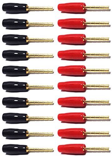 4mm Banana Male Screw Plug, Red Black, 20 Pack