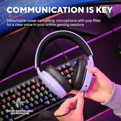 Trust Gaming GXT 490P Fayzo USB Gaming Headset 7.1 Surround Sound, 50mm Drivers, 35% Recycled Plastics, RGB Over-Ear Wired Headphones, with Noise Cancelling Microphone for PC PS5 - Purple - color: Purple, style: USB 7.1 Surround Sound