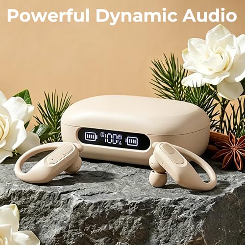 Wireless Earbuds Bluetooth 5.3, 96H Playtime Sports Headphones with Earhooks, LED Power Display, Built-in Microphone, Waterproof Earphones for Running Workout