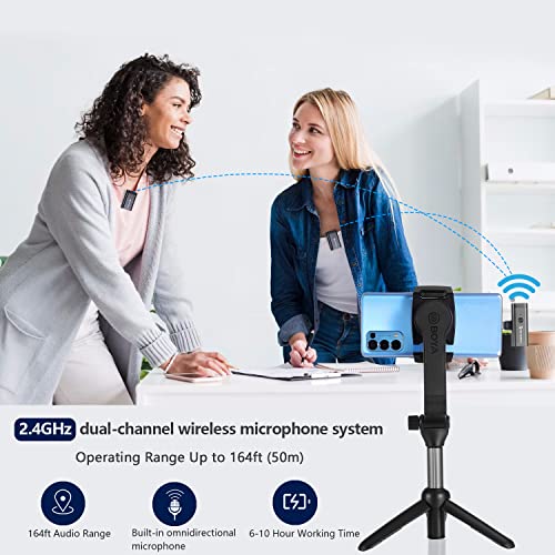 Sevenoak 3 in 1 Wireless Lavalier Microphones for iPhone/Android/Camera, Wireless Lapel Microphone System with Noise Cancelling Portable Microphone for Recording YouTube Vlog Live Stream -SKM-W1 Pro - size: SKM-W1 PRO