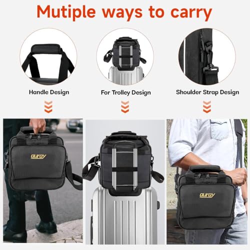 AURAY Nylon Padded Mixer Bag w Gear Protector, Fits Up to 10x10 inch Mixers | Removable Strap & Carry Handles, Weather-Resistant, Zipped Pockets, Ideal Storage Case for Travel and Audio Gear