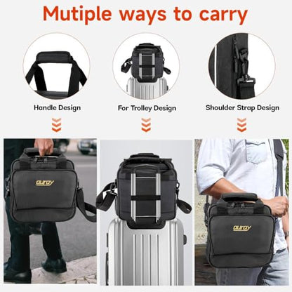 AURAY Nylon Padded Mixer Bag w Gear Protector, Fits Up to 10x10 inch Mixers | Removable Strap & Carry Handles, Weather-Resistant, Zipped Pockets, Ideal Storage Case for Travel and Audio Gear