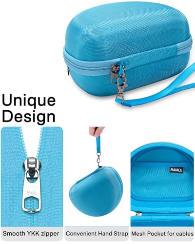 RAIACE Hard Storage Case Compatible with Skullcandy Crusher Over-Ear Headphones, for TOZO HT3 Headphones and More Foldable Headset, Travel Carrying Bag. (Case Only) (Blue) - color: Blue