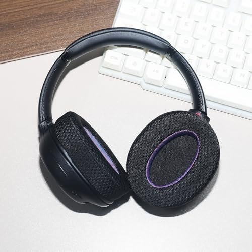 Adhiper Mesh Ear Pads for Sony WH-CH720N WH-CH710N, Black & Purple Edition | Upgraded Mesh Fabric Headphone Earpads for Sony WH-XB900N WH-CH700N, Comfort Foam Material Added Thickness - color: Black+Purple-Upgraded Fabric