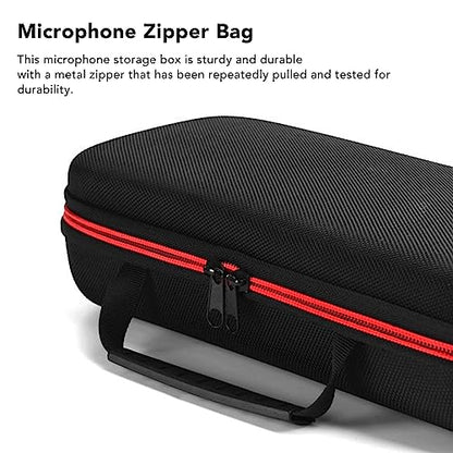 Sponge Filled Stereo Microphone Case with Metal Zipper, AntiShock MultiCompartment Design for Receivers, Transmitters, Cables & Accessories